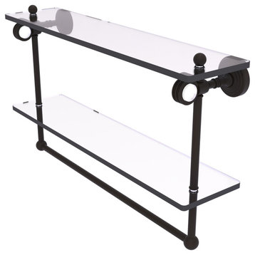 Pacific Grove 22" Double Dotted Glass Shelf and Towel Bar, Oil Rubbed Bronze