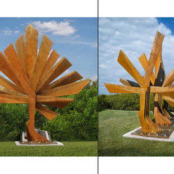 Sculpture - #47 Steel Palm - Garden Statues And Yard Art