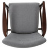 GDF Studio Suffolk French Style Fabric Arm Chairs, Gray, Set of 2
