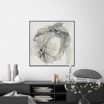 "Monochrome Diaspora III" Floater Framed Painting Print on Canvas
