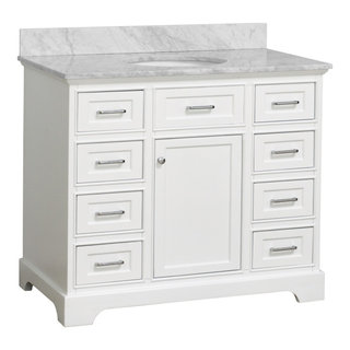 Aria 60 Double Sink Bathroom Vanity with Carrara Marble Top –  KitchenBathCollection