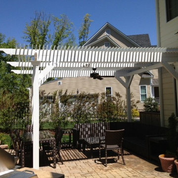 All White Freestanding Louvered Pergola