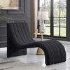 Orian Teddy Fabric Upholstered Chaise, Black