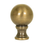 Sphere Lamp Finial Antique Brass 1.5"h