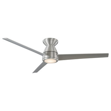 Tip Top 3-Blade Flush Mount Ceiling Fan, Brushed Aluminum