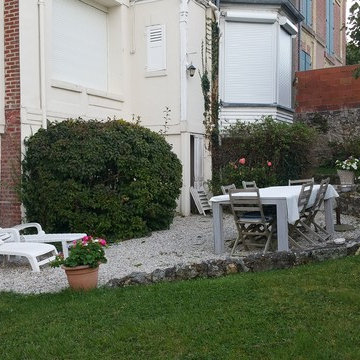 terrasse bois et brique