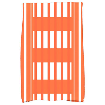 18"x30" Beach Blanket, Stripe Print Kitchen Towel, Orange
