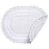 White Small Oval Crochet Bath Mat
