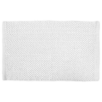 DII 24x17" Modern Cotton Ultra Soft Popcorn Chunky Bath Rug, White