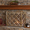 GDF Studio Mandralla 3-Paneled Iron Fireplace Screen, Gold