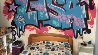 Décoration "prénom graffiti" pour la chambre de Lisa