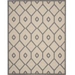 Nourison - Nourison Palamos Contemporary Cream 8'x10' Area Rug - Soft cream and grey create muted contrast in this chic and subtle Palamos area rug. Its geometric design of concentric diamonds is beautifully highlighted by high-low pile and varying types of weave. A great casual look, indoors or out.