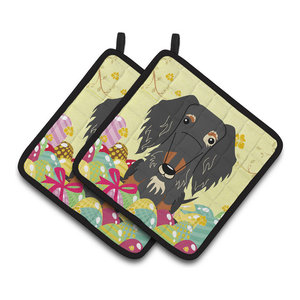 Easter Eggs Dachshund Chocolate Oven Mitt Contemporary Oven