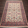 4'x6'3'' Hand Knotted Wool Sarouk Oriental Area Rug Beige, Charcoal