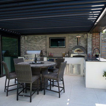 Louvered Roof Pergola With Folding Doors