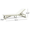 Adelaide Outdoor Acacia Wood Chaise Lounge and Cushion Set, Cream