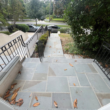 Thermal Walkway with 2 Inch Blue Step Treads and New Driveway in Chevy Chase MD
