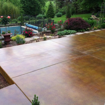 Stained concrete patio