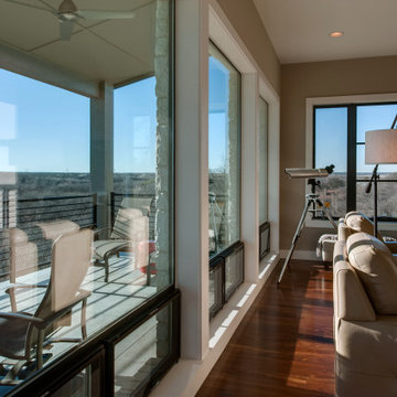 Milgard Black Fiberglass and Aluminum Windows and Doors - TX Lake House