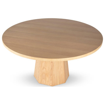 IE Series, Kaia Round Dining Table, White Oak Frame