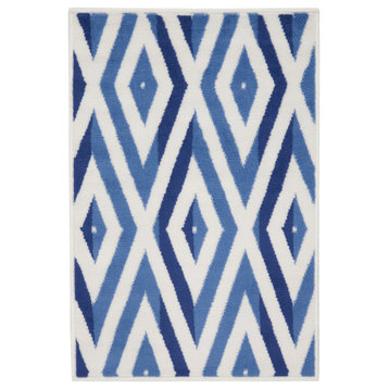 Nourison Whimsicle 2' x 3' Ivory Blue Modern Indoor Area Rug