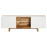 LAXseries - LAXseries 3X Shelf With Base, Walnut - Drilling into walls isn't for everyone, but that doesn't mean you can't have our 3X Shelf. Our take on the credenza sits console style and has just the right amount of space to store everything you need.