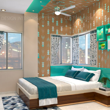 Mrs. Saha’s Daughter Modern Bedroom | Kolkata, West Bengal | Custom Design Inter