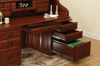 Holmes Office Collection Rolltop Desk with Optional Drawers