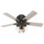 Hunter - Hunter 50327 Hartland, 44" Low Profile Ceiling Fan with Light Kit - The Hartland chandelier inspired ceiling fan's cleHartland 44 Inch Low Noble Bronze Light G *UL Approved: YES Energy Star Qualified: n/a ADA Certified: n/a  *Number of Lights: 3-*Wattage:3.5w LED bulb(s) *Bulb Included:Yes *Bulb Type:LED *Finish Type:Noble Bronze