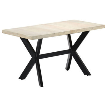 Vidaxl Dining Table 55.1"x27.6"x29.5" Solid Bleached Mango Wood