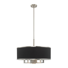 Livex Lighting Brushed Nickel 6 + 1 * Light Pendant Chandelier
