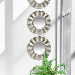 Brussels Mirror- 20" Diameter, Burnished Light Gold Finish Frame - Wall Mirrors