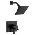 Delta - Delta Pivotal Monitor 17 Series H2Okinetic Shower Trim, Matte Black, T17299-BL - The confident slant of the Pivotal Bath Collection makes it a striking addition to a bathroom�s contemporary geometry for a look that makes a statement. Delta H2Okinetic Showers look different because they are different. Using advanced technology, H2Okinetic showers sculpt water into a unique wave pattern, giving you 3X the coverage of a standard shower head.* With separate handles for volume and temperature control, this Delta tub/shower provides a more refined showering experience. Simply set the water at your preferred temperature and turn the shower on or off with the volume control handle - without interrupting your set temperature. Matte Black makes a statement in your space, cultivating a sophisticated air and coordinating flawlessly with most other fixtures and accents. With bright tones, Matte Black is undeniably modern with a strong contrast, but it can complement traditional or transitional spaces just as well when paired against warm nuetrals for a rustic feel akin to cast iron. *Coverage measured in accordance with EPA WaterSense Specification for shower heads, March 4, 2010.