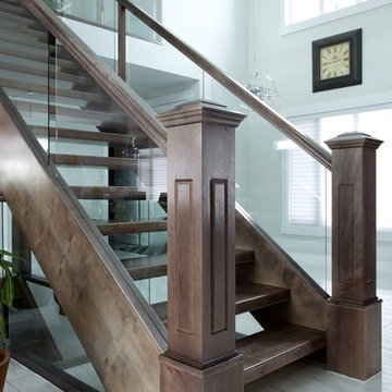 solid maple open rise stair