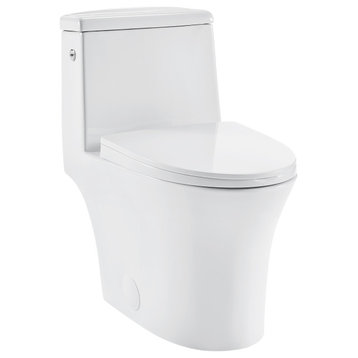 Hugo One Piece Elongated Toilet, Touchless