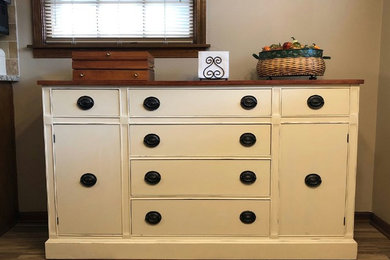 Buffet Makeover White w/ Gel Stained Top