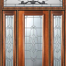 Prehung Side lights-Transom Door 80 Mahogany Kensington Full Lite Glass - Front Doors