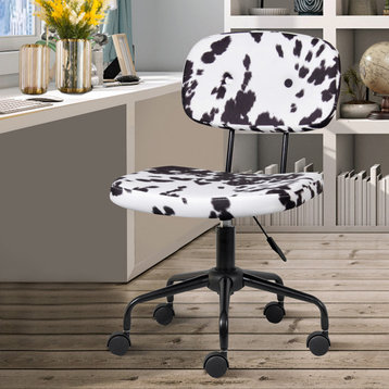 Armless Animal Print Office Desk Chair