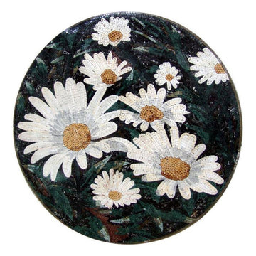 Mosaic Marble, Daisies Medallion I Mozaico