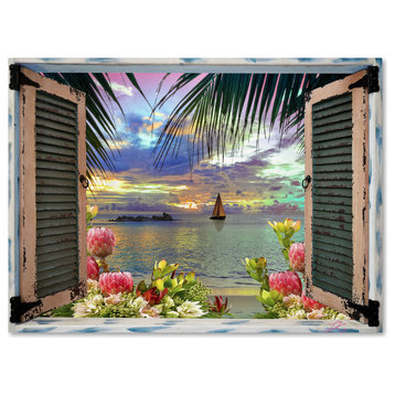 Leo Kelly 'Tropical Window to Paradise III' Canvas Art, 32"x24"