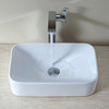 Elavo Ceramic Rectangle Vessel White Sink, PU Drain Chrome