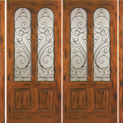Double Door with Two Sidelites Entry Prehung Alder, Twin Lite - Front Doors