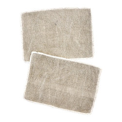 Indaba - Heirloom Overdye Placemat Set, Olive - Placemats