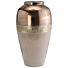 Glass, 20" Metallic Vase, Champagne