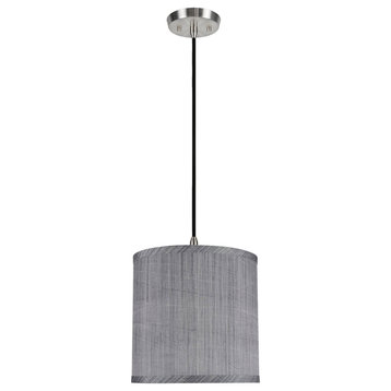 71017, 1-Light Hanging Pendant Ceiling Light, Gray and Black