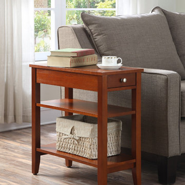 American Heritage Three Tier End Table with Drawer