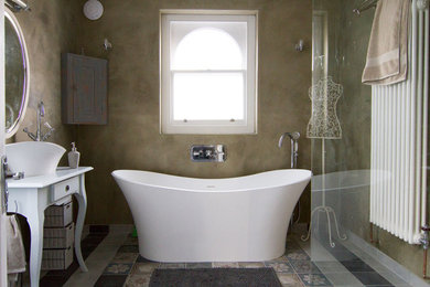 Transitional bathroom in Sussex.