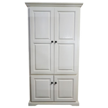 Double Wide Kitchen Pantry Cabinet, Bright White