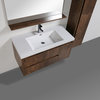 Jade Mounted Modern Bathroom Vanity With Acrylic Sink, Rose Wood, 42"