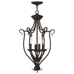 Livex Lighting - Coronado Foyer Chandelier, Bronze - Classic bronze four chandelier. Timeless in its vintage appeal, this light is stylish for both new and restored homes.